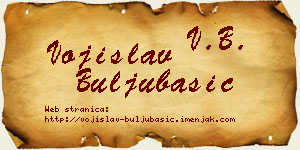 Vojislav Buljubašić vizit kartica